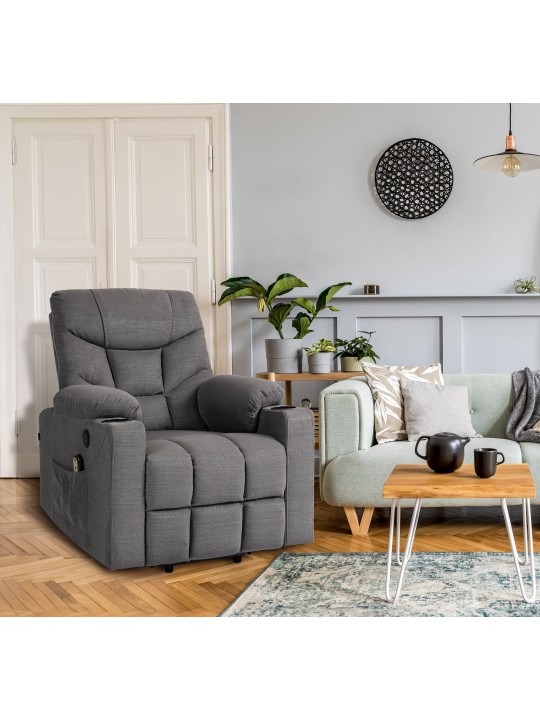 Fotel Andover szövet, szürke