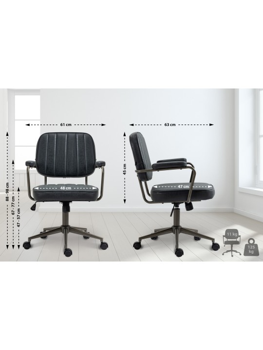 Natrona irodai szék, antik fekete