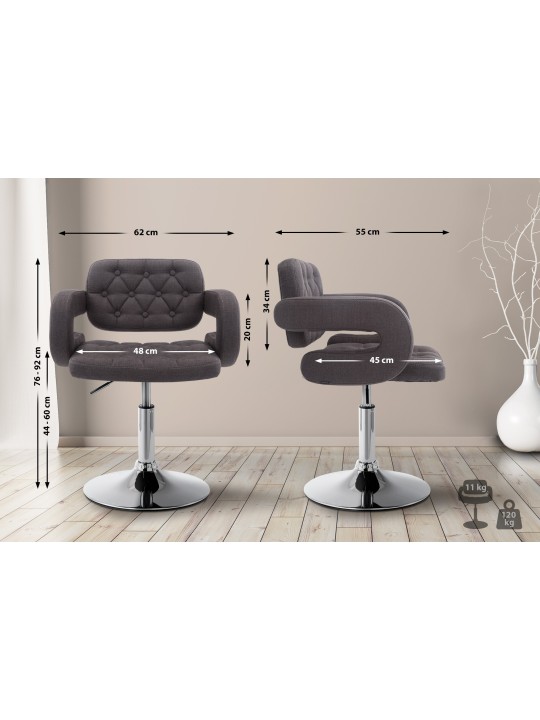 Lounger Dublin szövet, sötétszürke