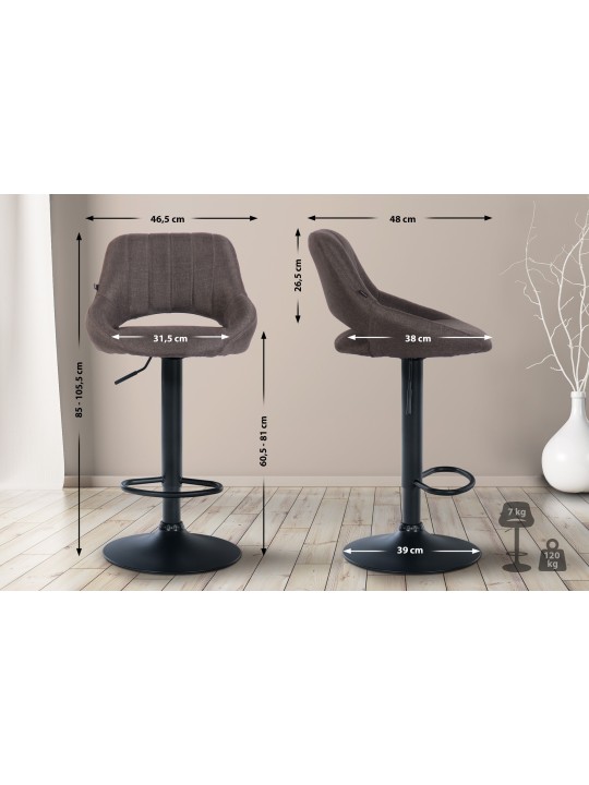 2 db bárszék készlet Milet szövet B, sötétszürke 2 db bárszék készlet Milet szövet B, sötétszürke