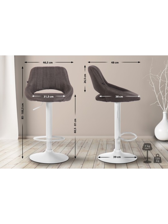 2 db bárszék készlet Milet textil W, sötétszürke