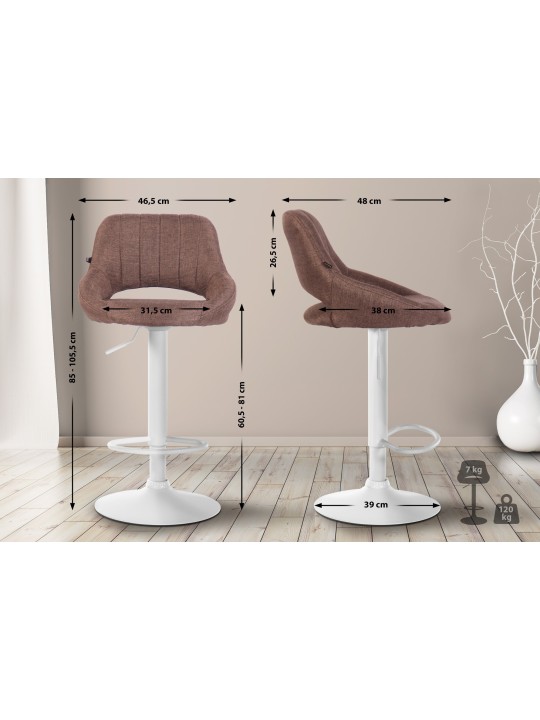 2 db bárszék készlet Milet textil W, barna