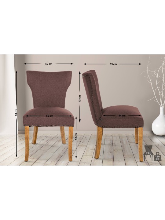 2 étkezőszék szett Zadar szövet antik-light, barna