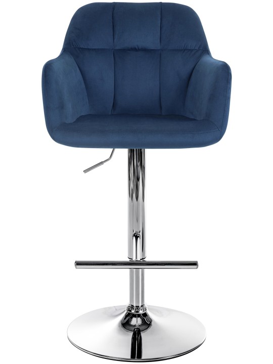 Bárszék Natoma bársony króm, kék