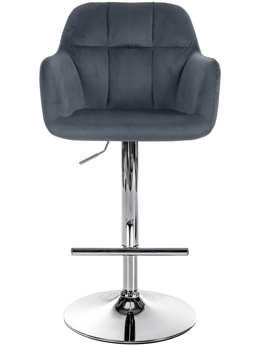 Bárszék Natoma bársony króm, sötétszürke