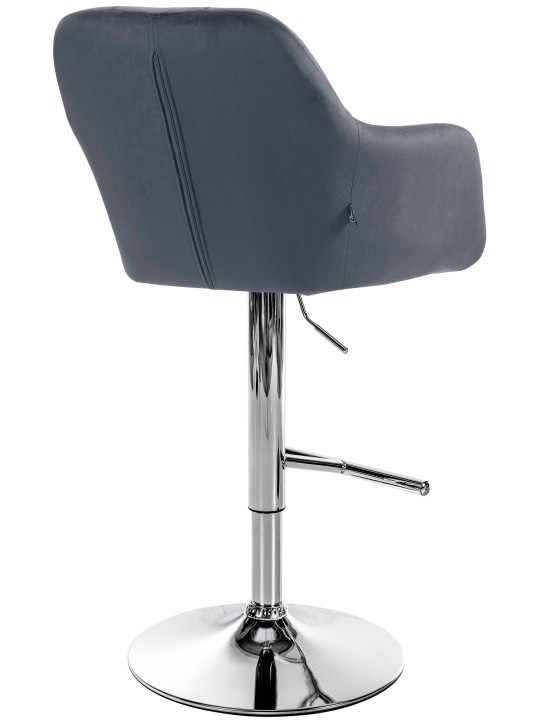 Bárszék Natoma bársony króm, sötétszürke