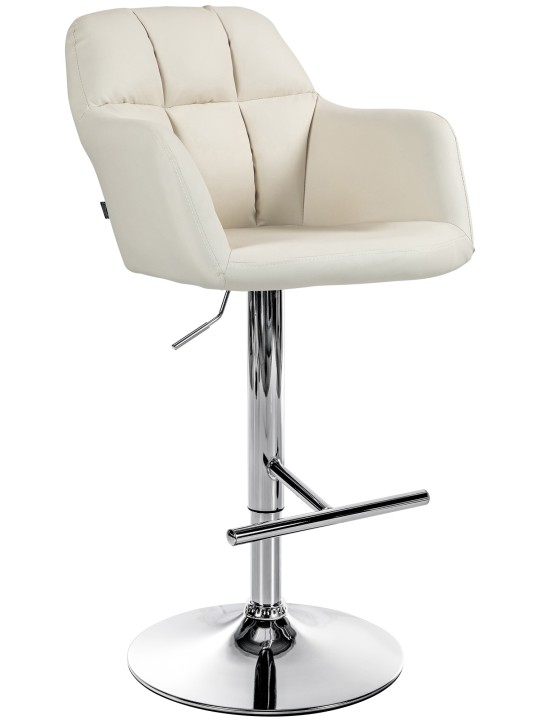 Bárszék Natoma műbőr króm, krém