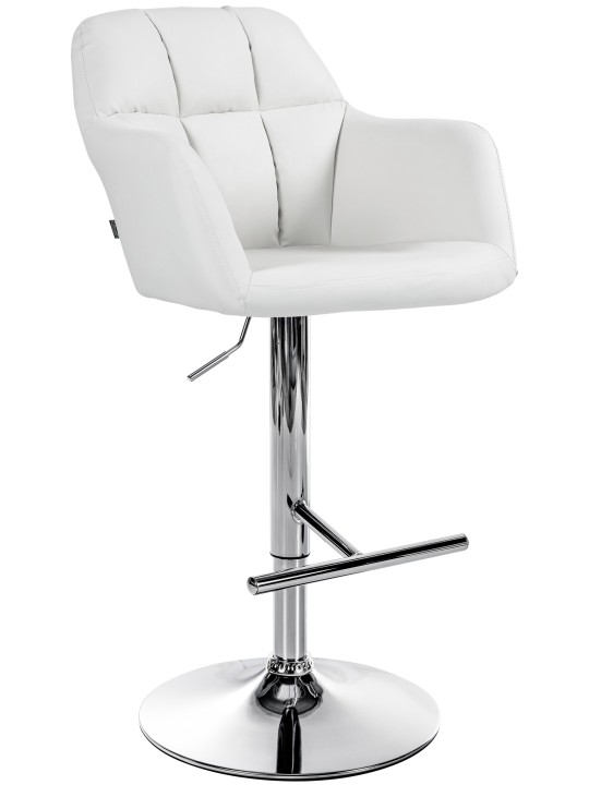 Bárszék Natoma műbőr króm, fehér