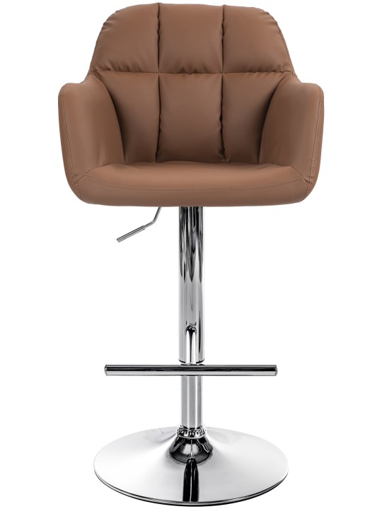 Bárszék Natoma műbőr króm, világosbarna