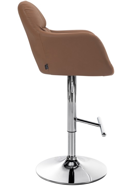 Bárszék Natoma műbőr króm, világosbarna