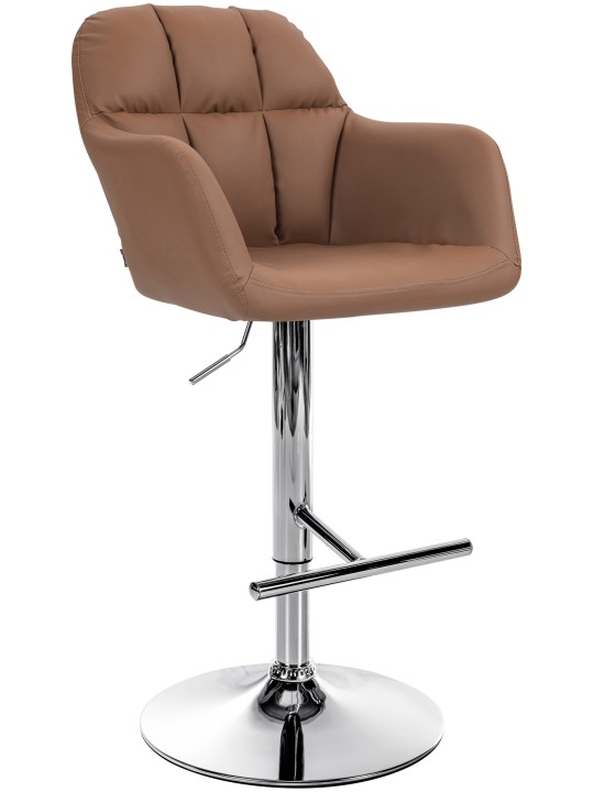 Bárszék Natoma műbőr króm, világosbarna