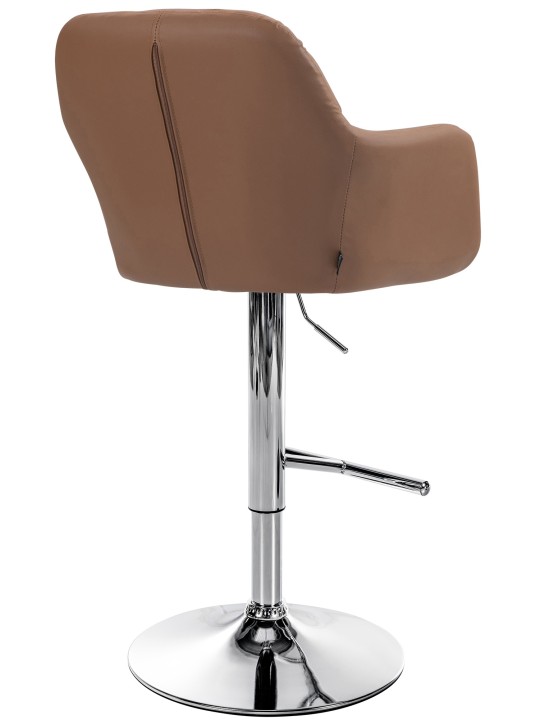 Bárszék Natoma műbőr króm, világosbarna