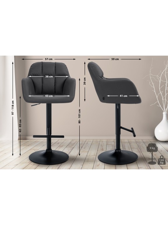 Bárszék Natoma műbőr, fekete