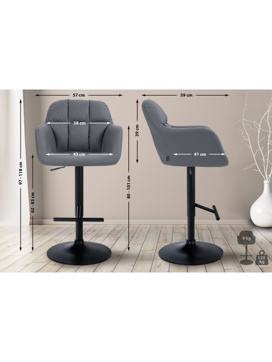 Bárszék Natoma műbőr, szürke