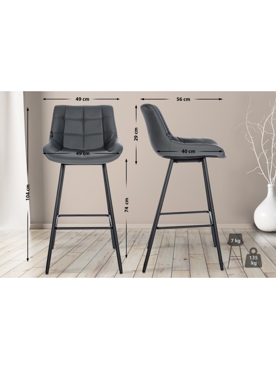 Weston műbőr bárszék, szürke