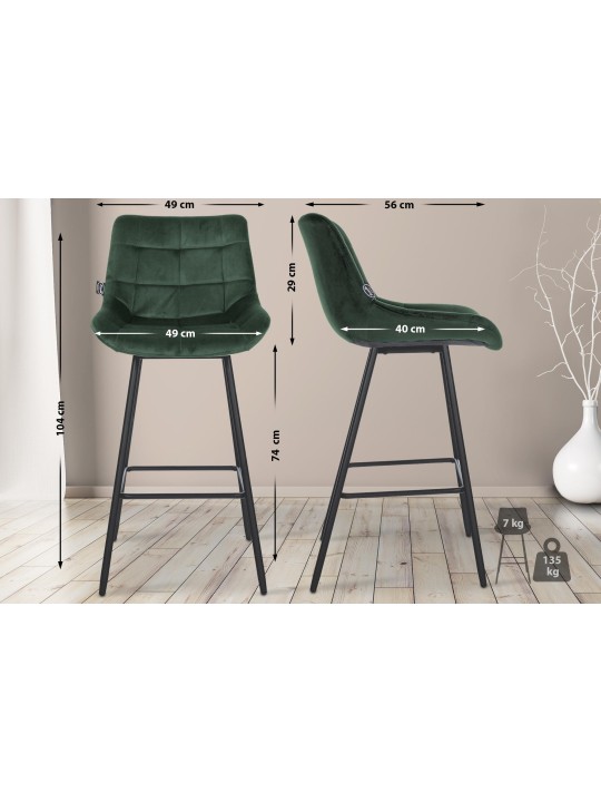 Bárszék Weston bársony, sötétzöld Bárszék Weston bársony, sötétzöld