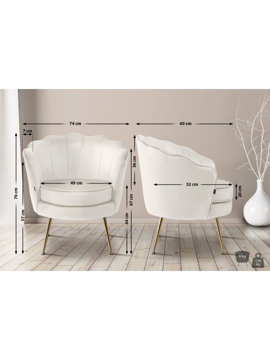 Szék Rosita bársony, krém