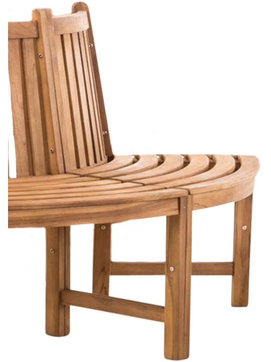 Leming fa pad félkör 200 cm, teak