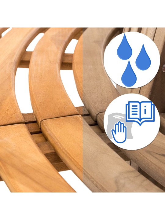 Leming fa pad félkör 250 cm, teak