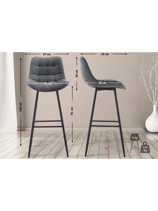 Dartford szövet bárszék, sötétszürke Dartford szövet bárszék, sötétszürke