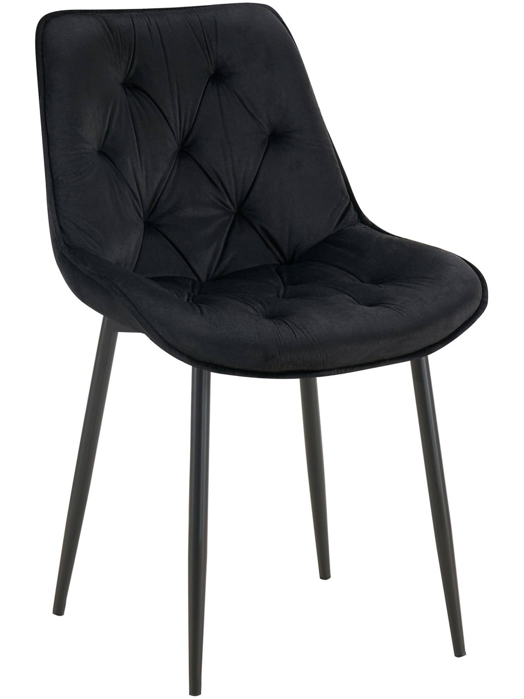 Wallace bársony étkezőszék, fekete