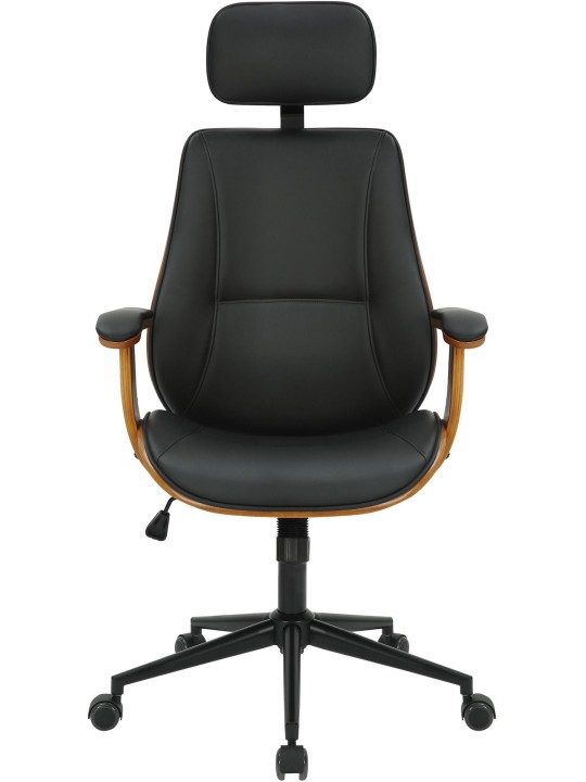 Lugo műbőr irodai szék, dió/fekete