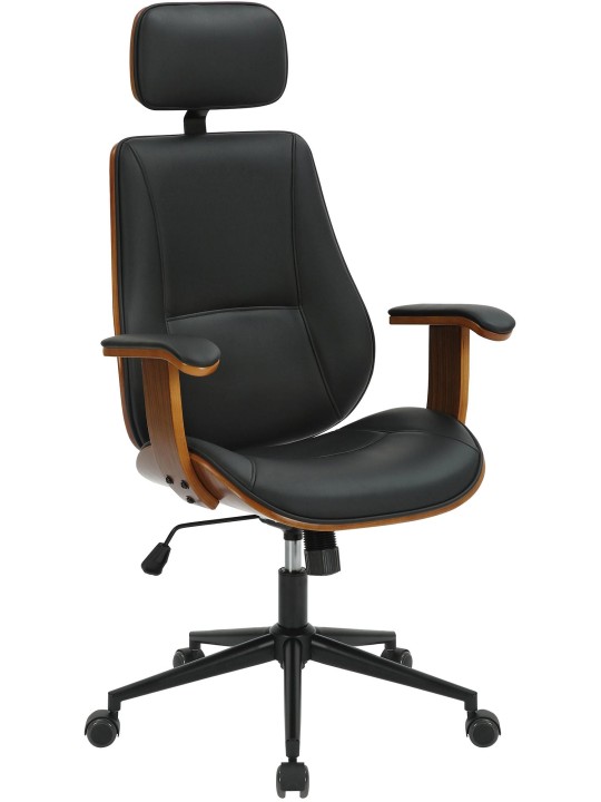 Lugo műbőr irodai szék, dió/fekete