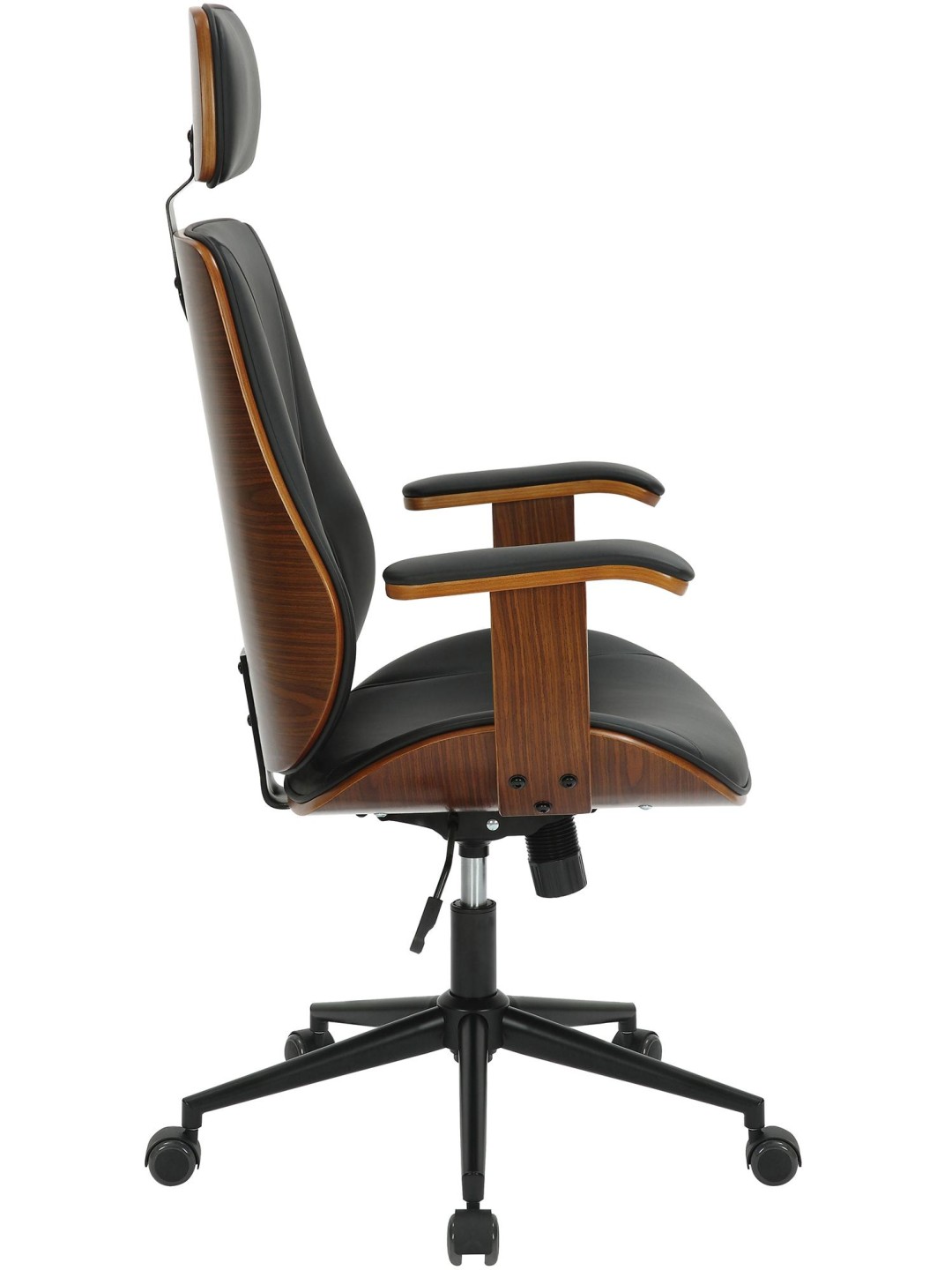Lugo műbőr irodai szék, dió/fekete