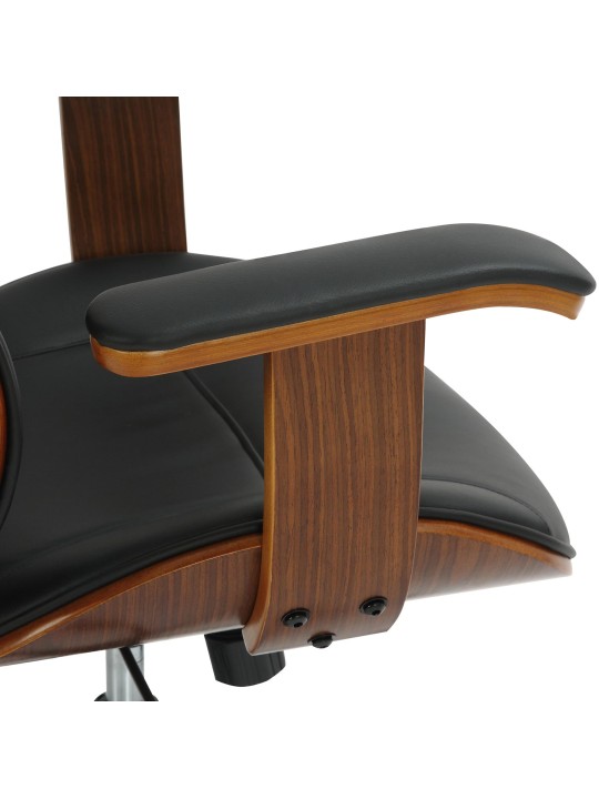 Lugo műbőr irodai szék, dió/fekete