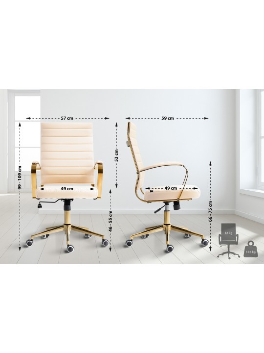 Havanna műbőr irodai szék, krém
