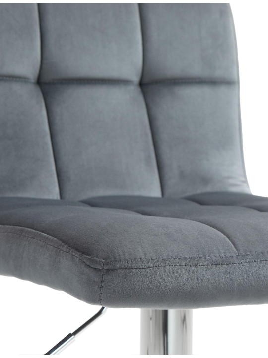 2 db bárszék szett Peru bársony króm, sötétszürke