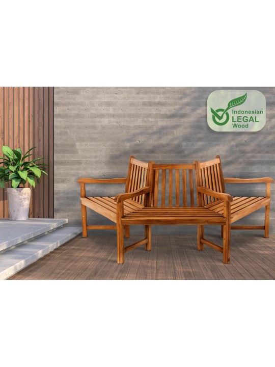 Kenna fapad félkör alakú kartámasszal 200 cm, teak