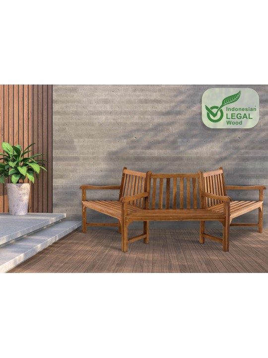 Kenna fapad félkör alakú kartámasszal 250 cm, teak