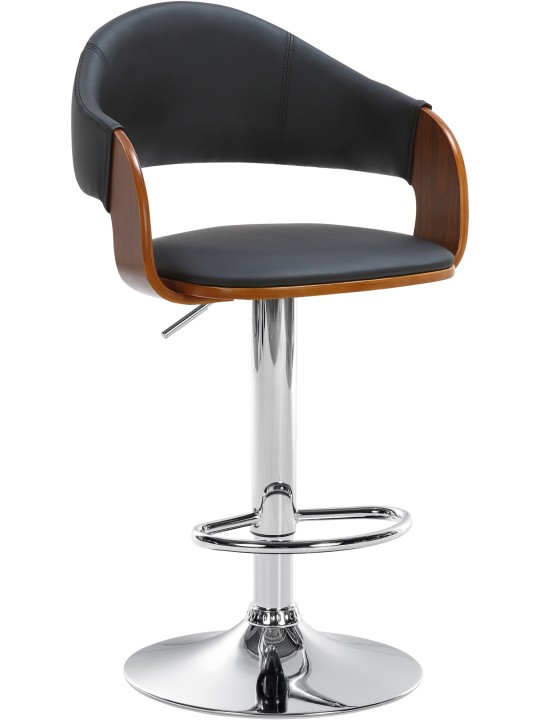 2 bárszék szett Nilse műbőr króm, dió/fekete