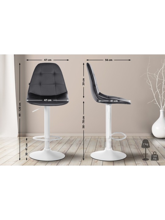 Bárszék Elmore műbőr W, fekete