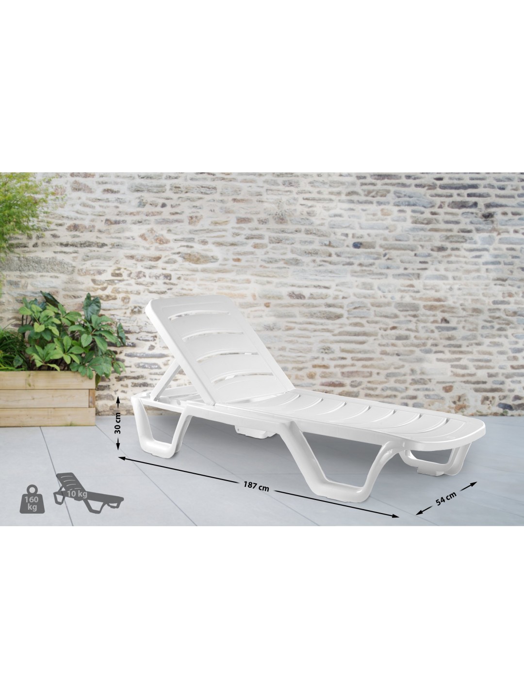 10 db Bahama napozóágy szett, fehér