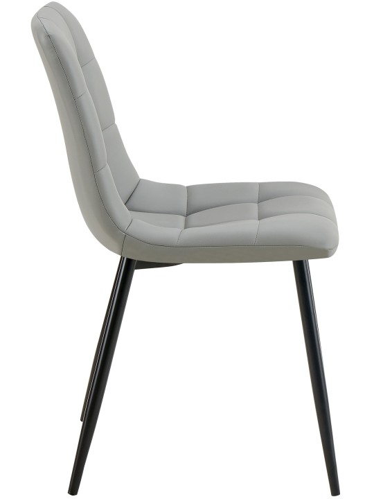 4 db Antibes műbőr étkezőszék szett, világosszürke