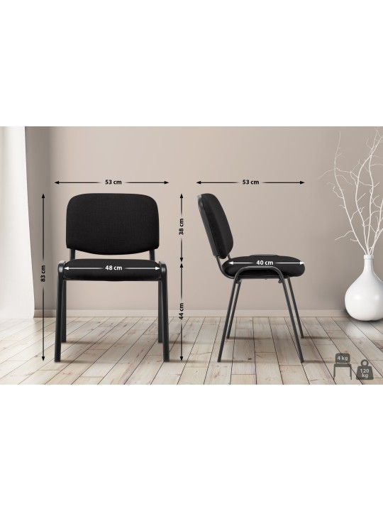 Látogatószék Ken szövet, fekete