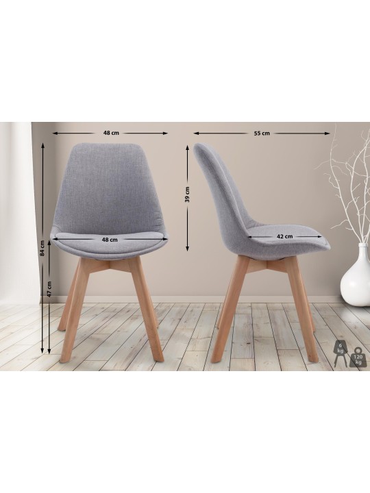 Látogatószék Borneo V2 Natura szövet, szürke