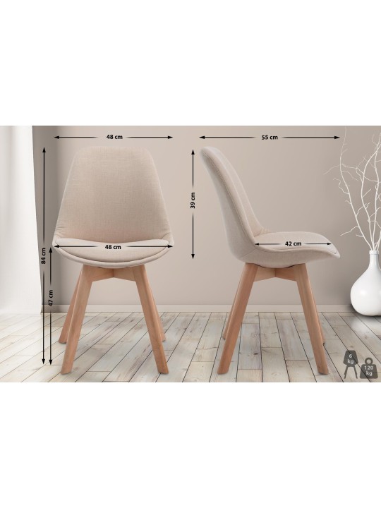 Látogatószék Borneo V2 Natura szövet, krém