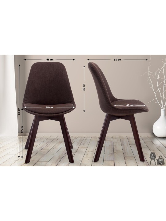 Látogatószék Borneo V2 dió szövet, barna