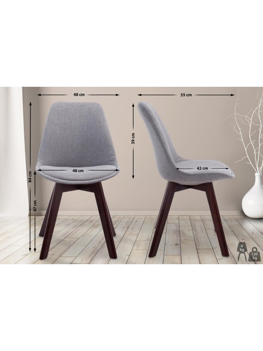 Látogatószék Borneo V2 dió szövet, szürke