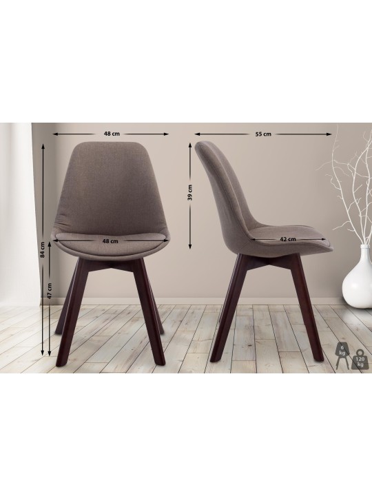 Látogatószék Borneo V2 dió szövet, taupe