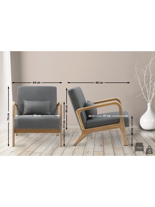 Fotel Hibbing szövet, világosszürke Fotel Hibbing szövet, világosszürke