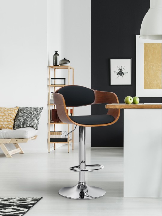 Bárszék Kingston C, dió/fekete