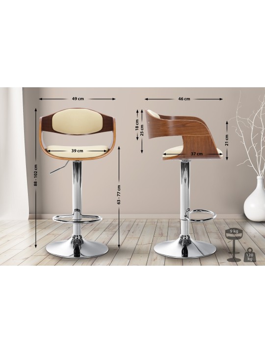 Bárszék Kingston C, dió/krém