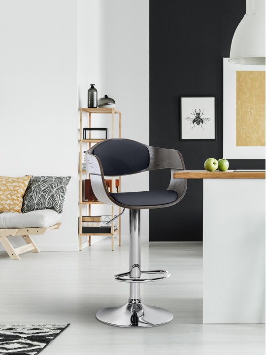 Bárszék Kingston C, fekete/szürke