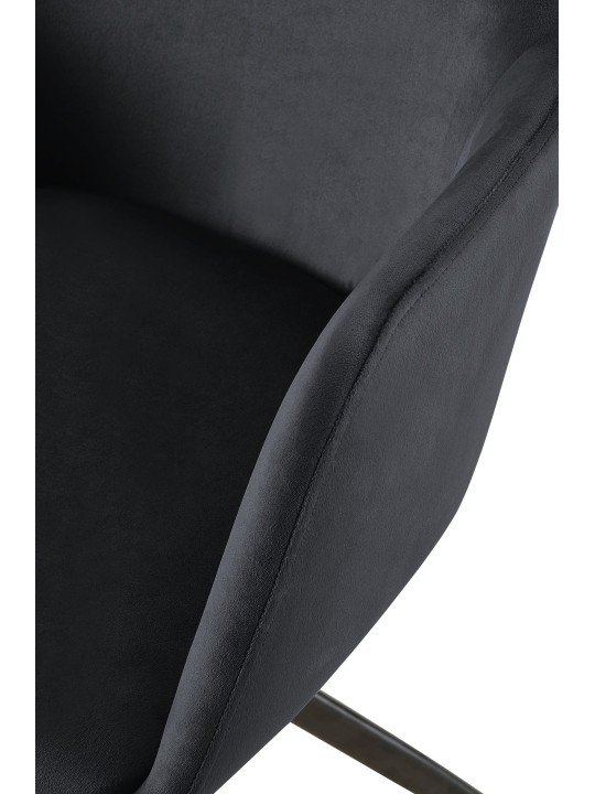 Olema bársony étkezőszék, fekete