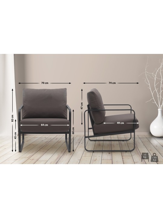 Lounger Manea műbőr, barna