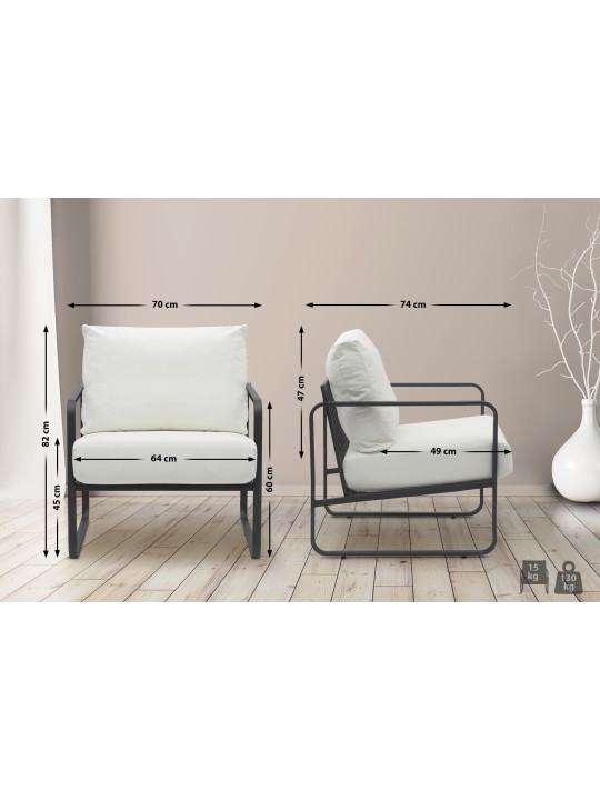 Lounger Manea műbőr, fehér